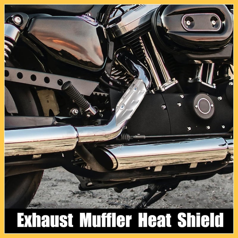 REPAIROCK 1 Set Universal Motorcycle ATV 4.69'' Exhaust Muffler Pipe Heat Shield Cover Guard Protector White Auto Replacement Parts - Image 2